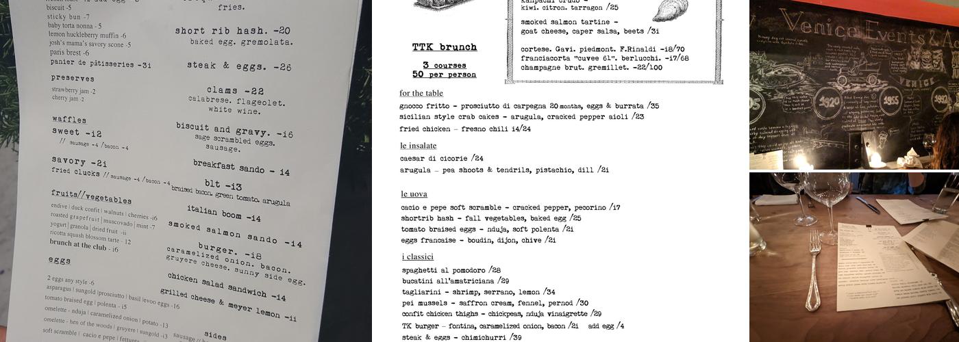 The Tasting Kitchen Menu