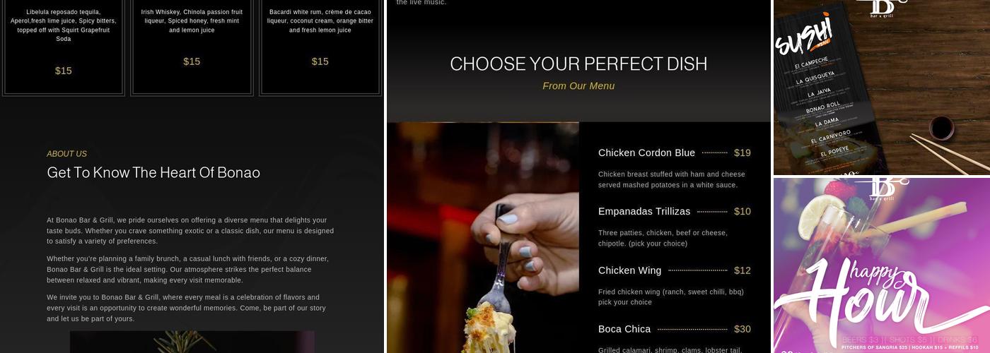 Bonao Bar & Grill Menu