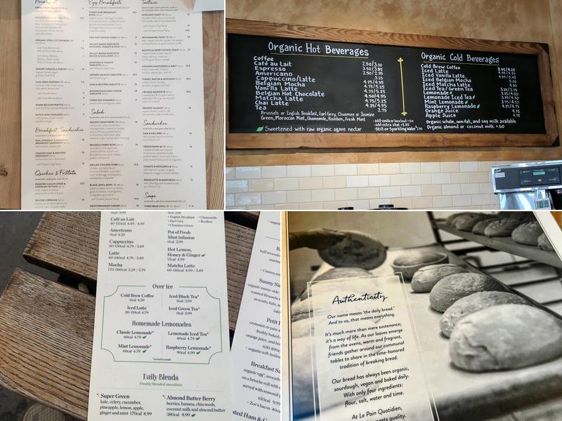 Le Pain Quotidien Menu