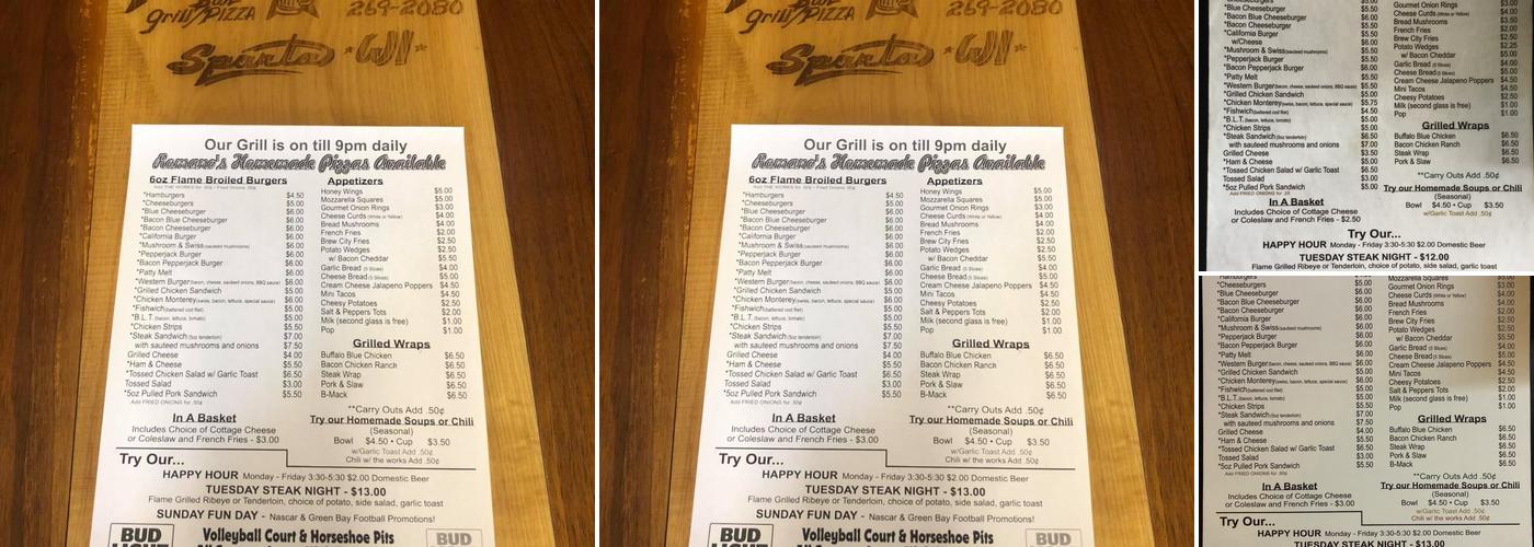 Rite Spot Bar & Grill Menu