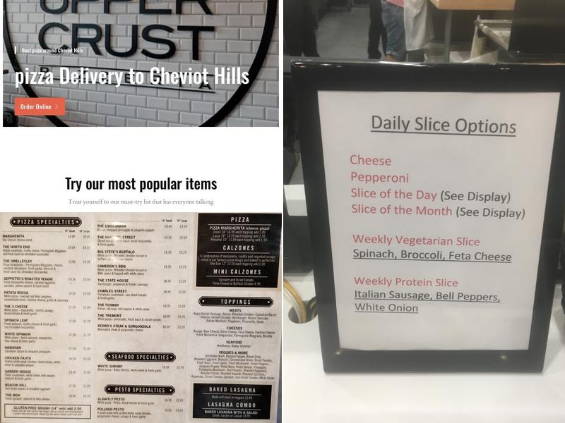 Upper Crust Pizzeria Menu