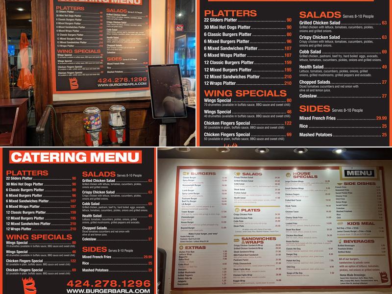 LA Burger Bar Menu