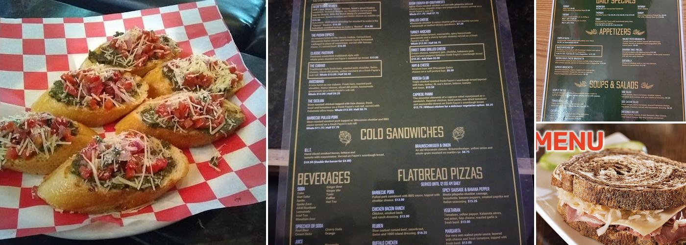 Bodega Brew Pub, Inc. Menu