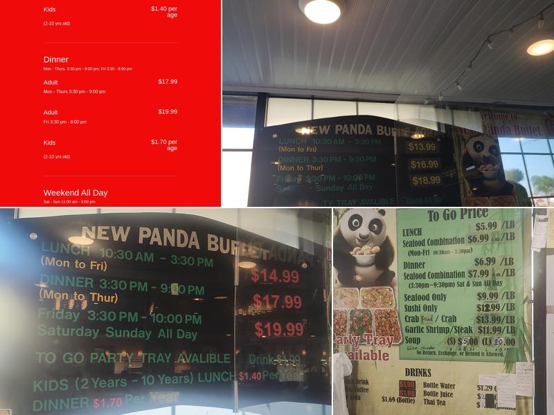 New Panda Buffet Menu
