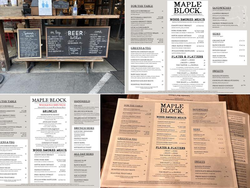Maple Block Meat Co. Menu