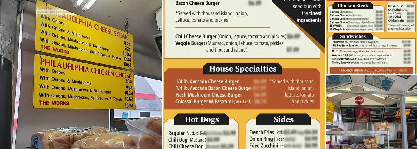 Tip Top Hamburgers Menu