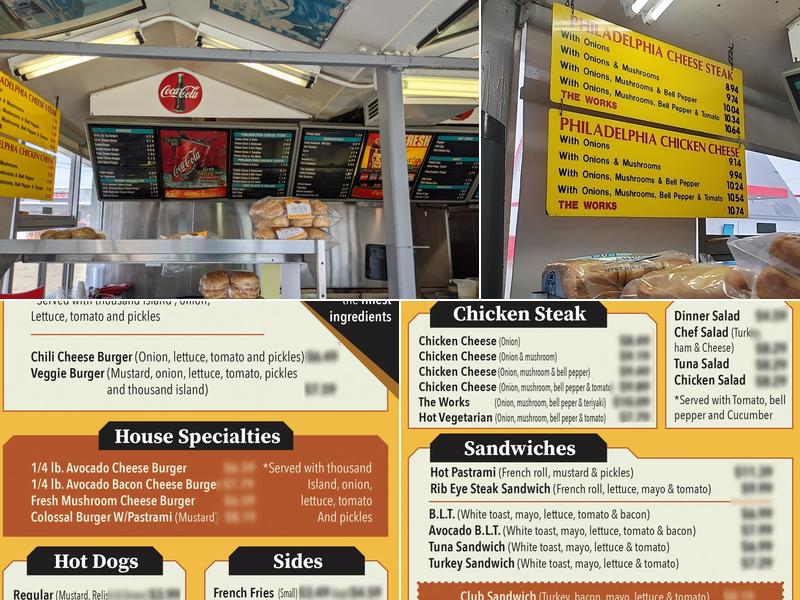 Tip Top Hamburgers Menu