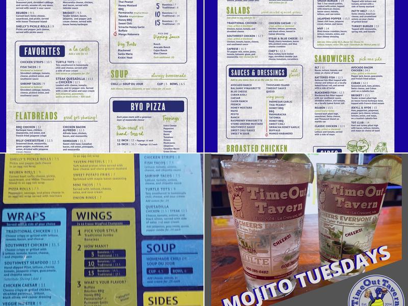 TimeOut Tavern Menu