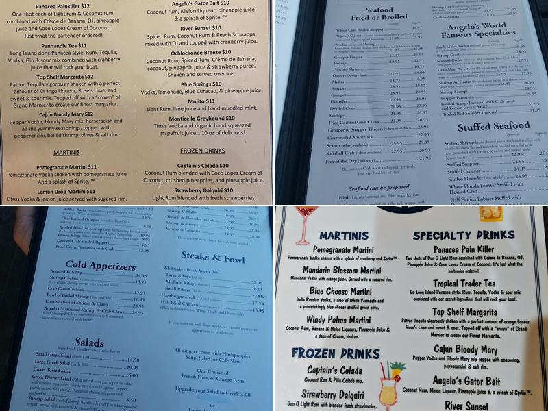 Angelo's Seafood Restaurant Menu