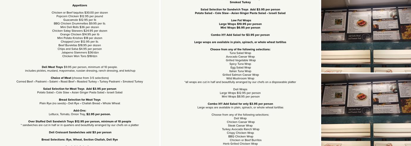 Schwartzs Dairy Menu