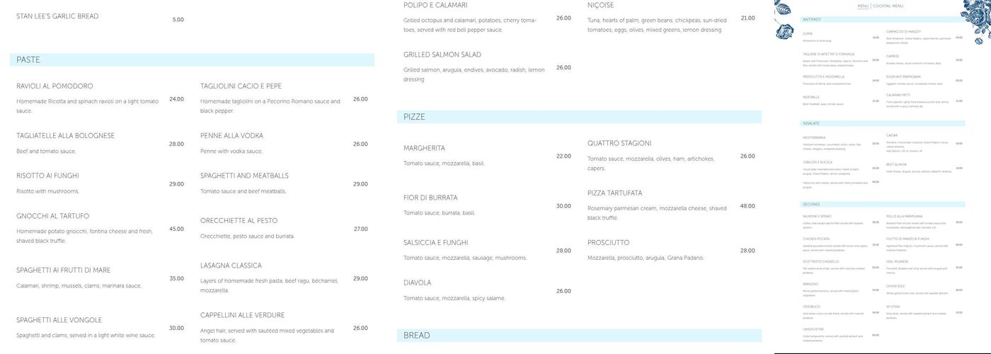 Café Amici Beverly Hills Menu