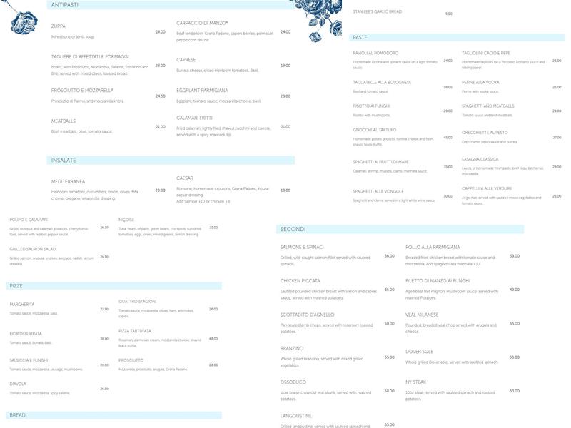 Café Amici Beverly Hills Menu