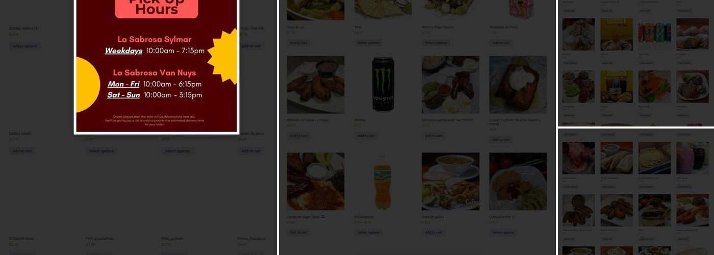 La Sabrosa Restaurant #2 (PUPUSERIA) Menu