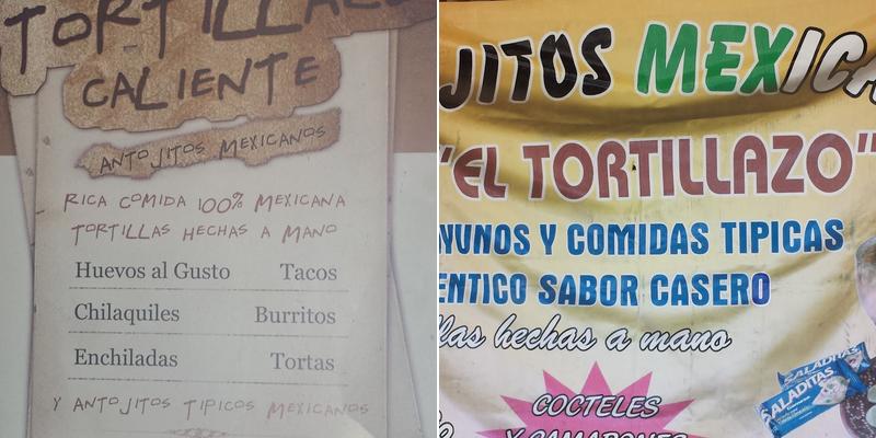 El Tortillazo Mexican food Menu