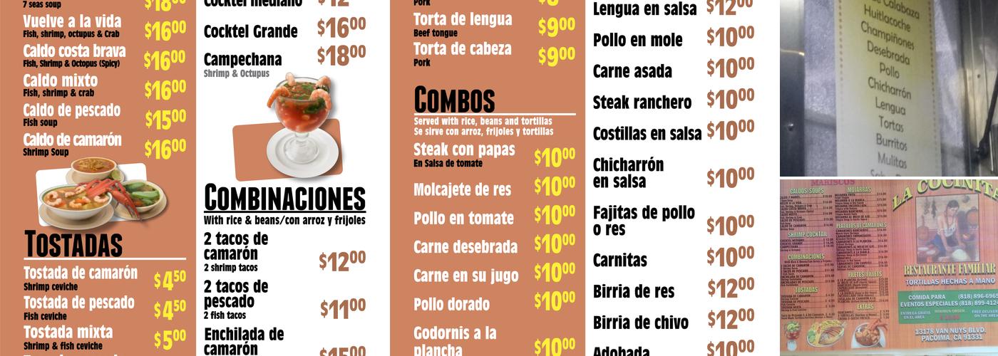 La Cocinita Restaurant Familiar Menu