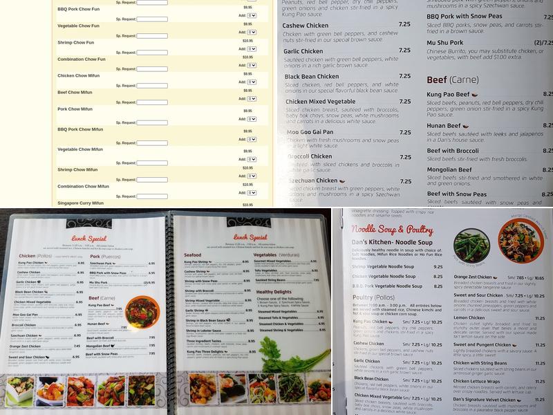 Dan’s Kitchen Menu