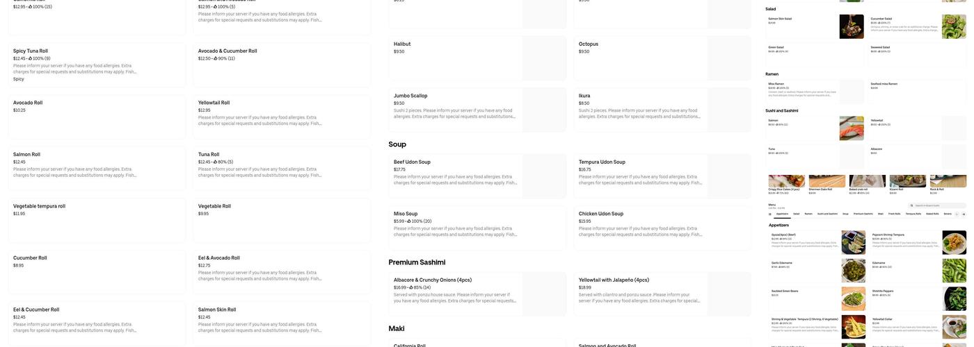 MB Sushi Menu