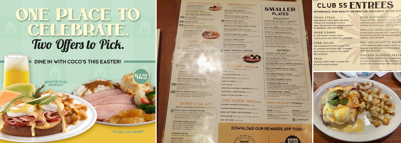 Coco's Bakery Restaurant Menu