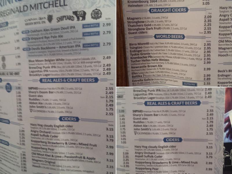 The Market Tavern Menu