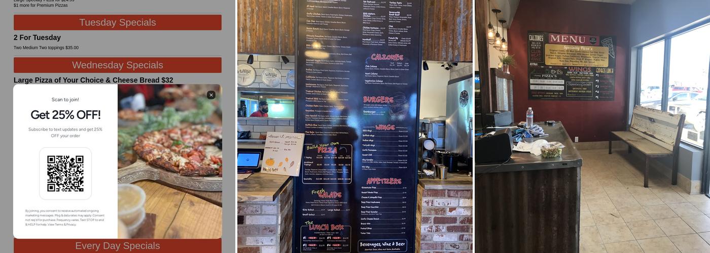 Players Pizza Menu