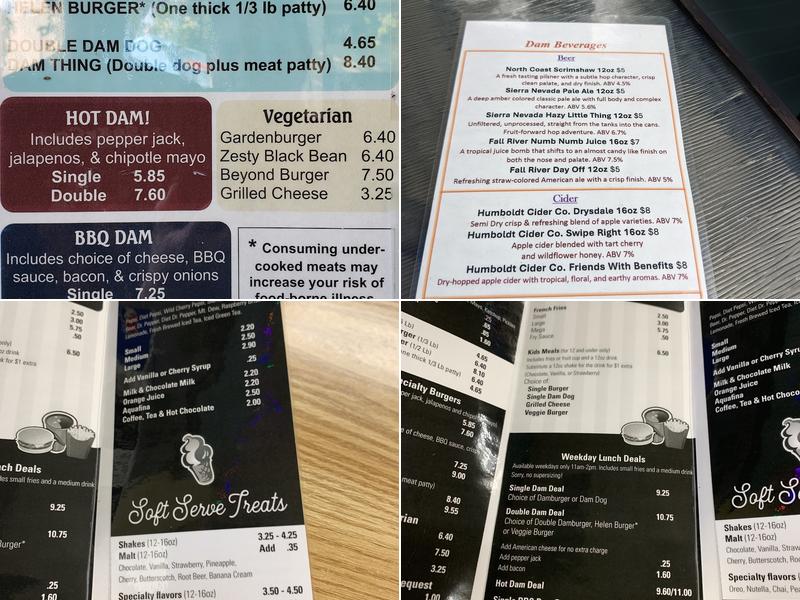 Damburger Menu