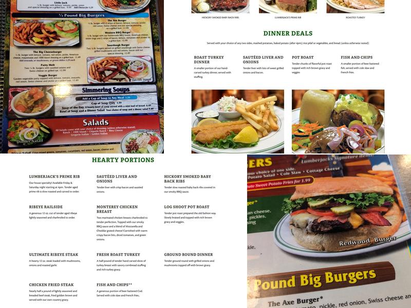 Lumberjacks Redding Menu