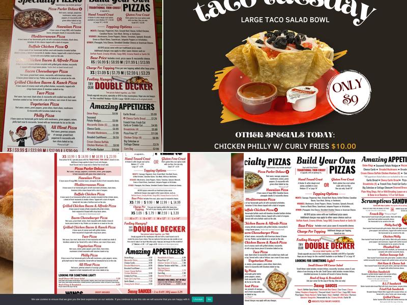 Iron River Pizza Parlor Menu