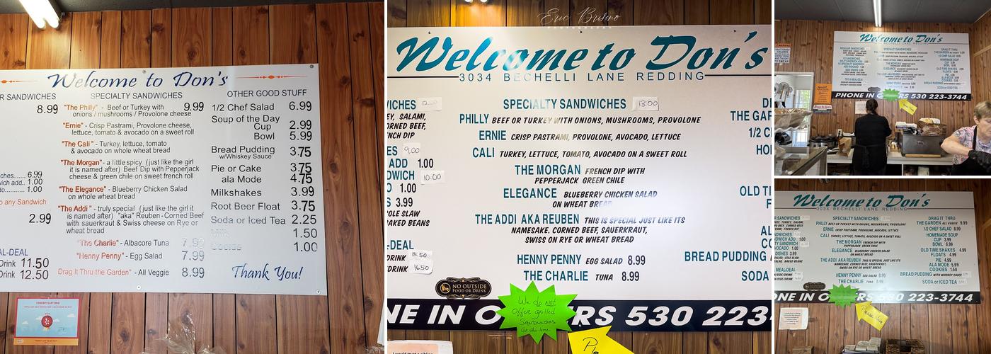 Don's Sandwich Shop & Deli Menu