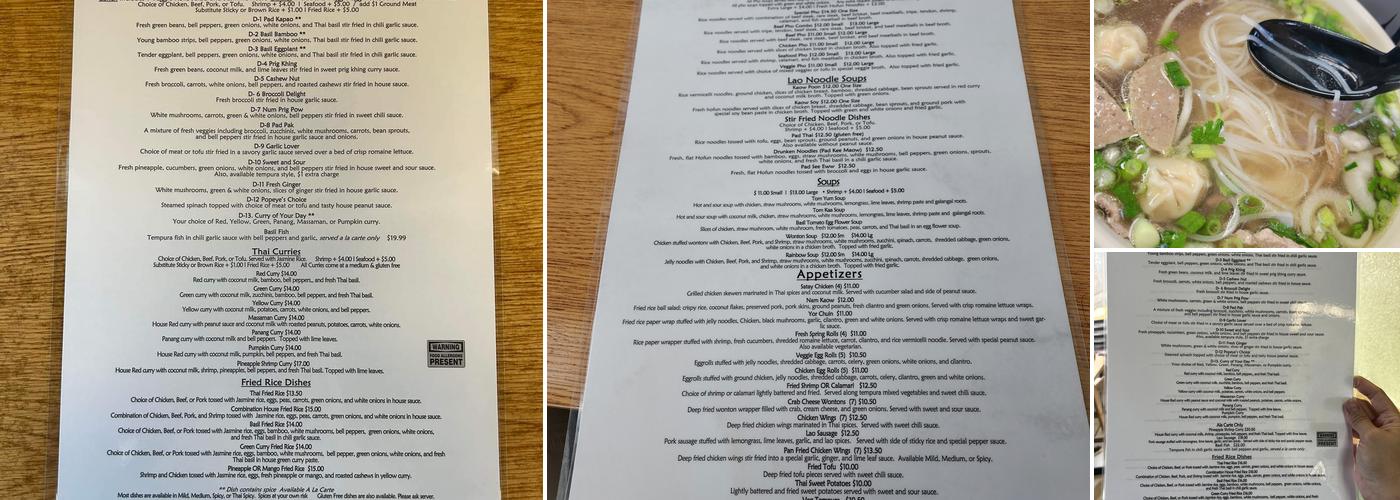 Thai Hut Menu