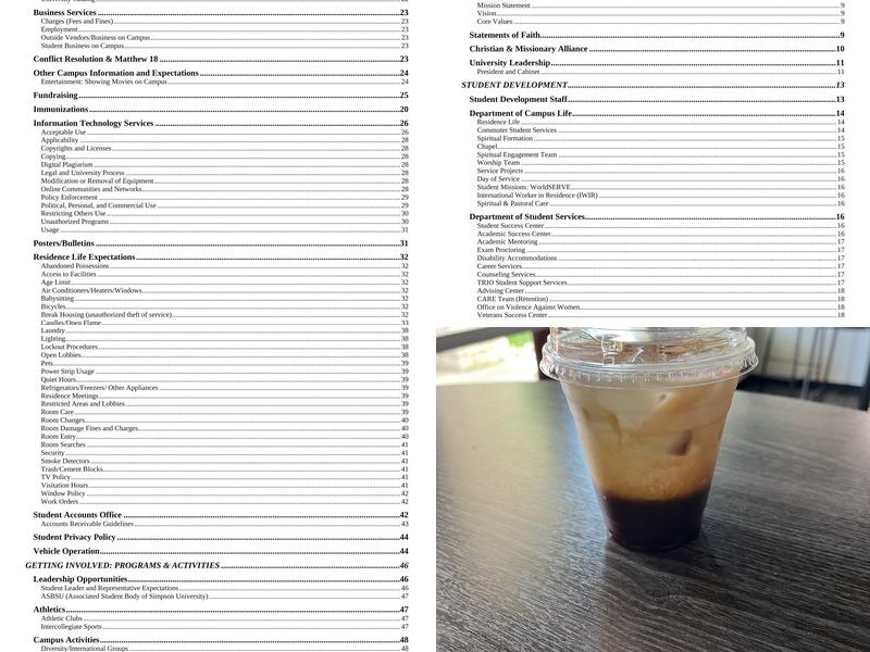 The Bean Scene Menu