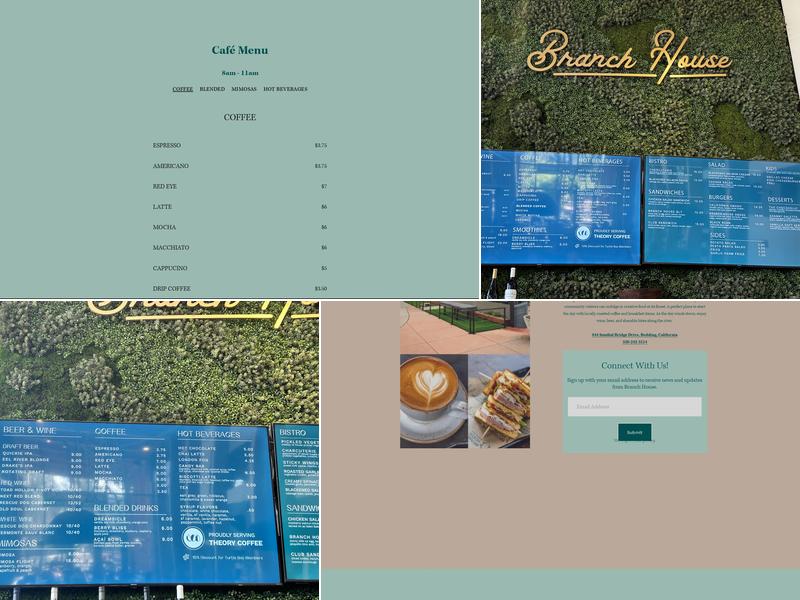 Branch House Riverfront Bistro Menu