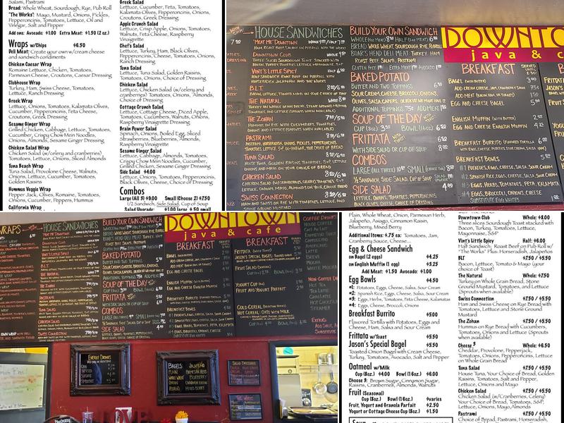 Downtown Java and Cafe Menu