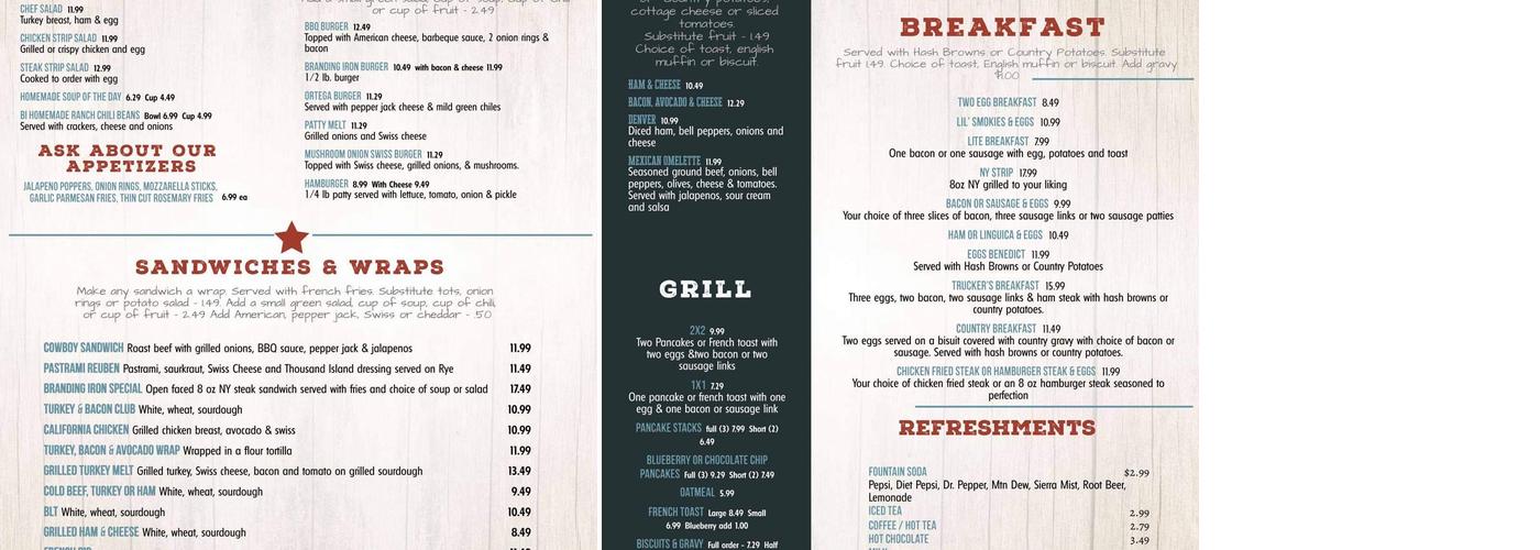 The Branding Iron Menu