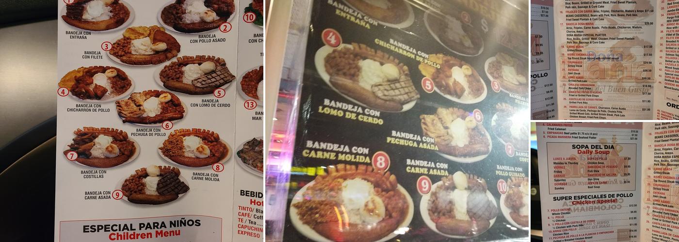 Pollos Doña Maria Restaurant & Bar Menu