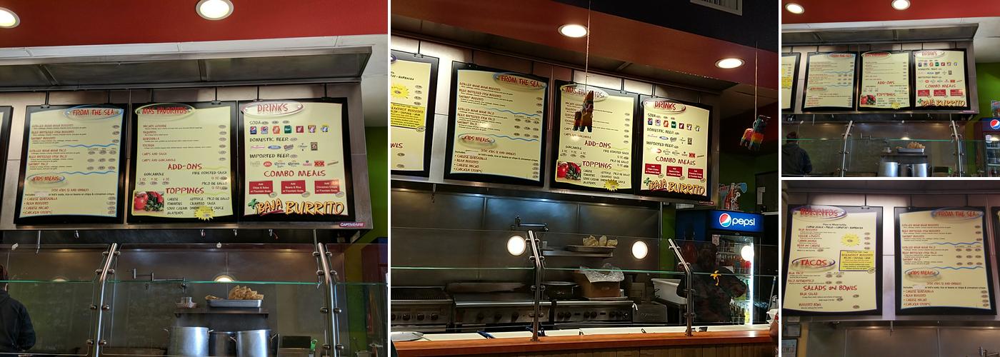 Baja Burrito Menu