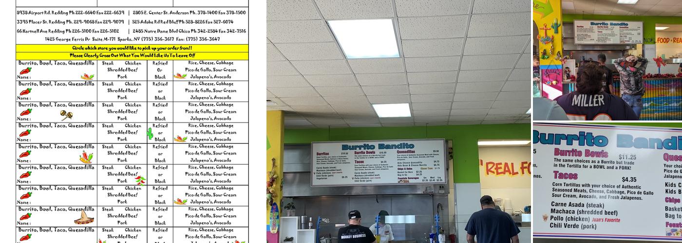 Burrito Bandito | Anderson Menu
