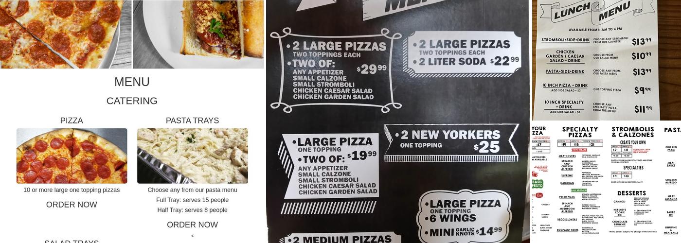 The Pizzeria Menu