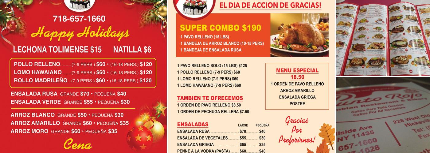 Punto Rojo Bakery Queens Menu