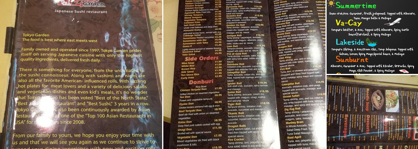 Tokyo Garden Menu