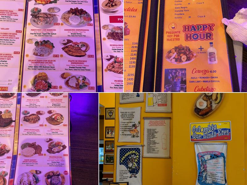 Para Ti Colombia con Sabor Restaurant-Bar Menu