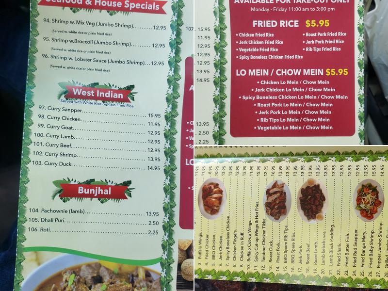 Kaieteur Express II Menu