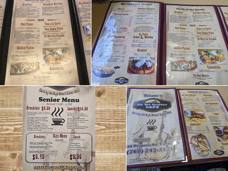Lil Bit Country Cafe Menu