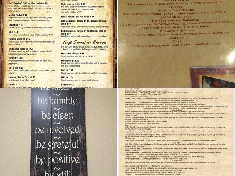 Spirit River Café Menu