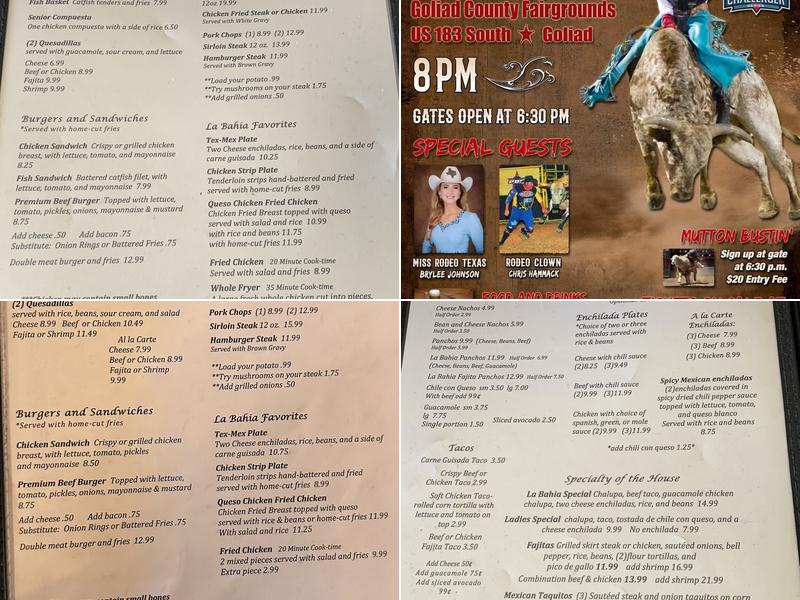 La Bahia Restaurant Menu