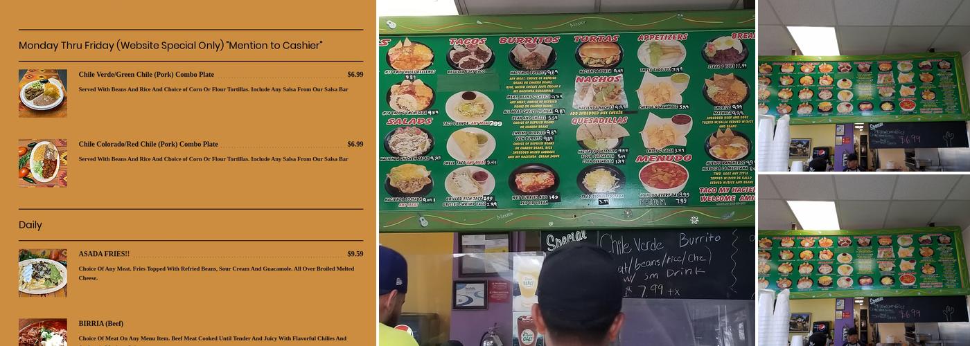 Taco My Hacienda Menu