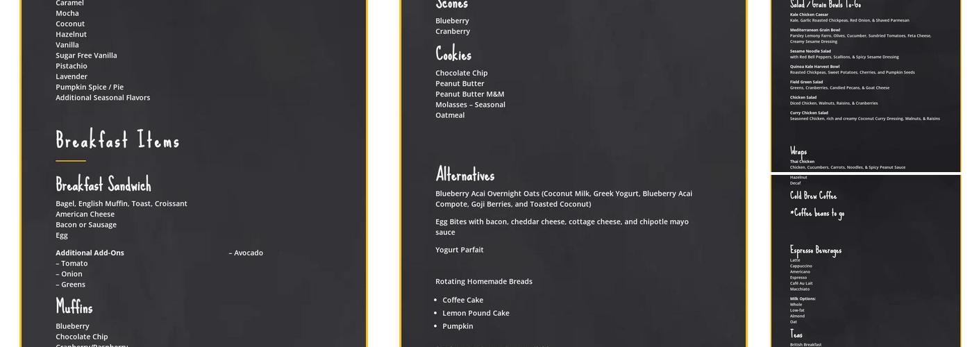 Uncle Jon's Coffees Menu