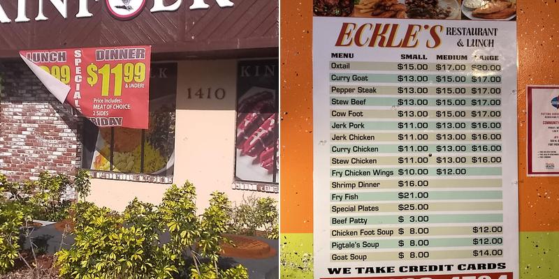 Eckle's Restaurant & Lounge Menu