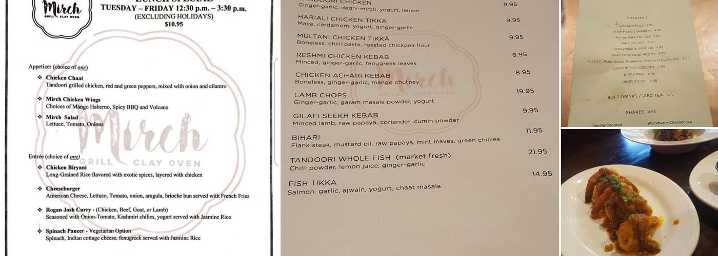 Mirch Menu