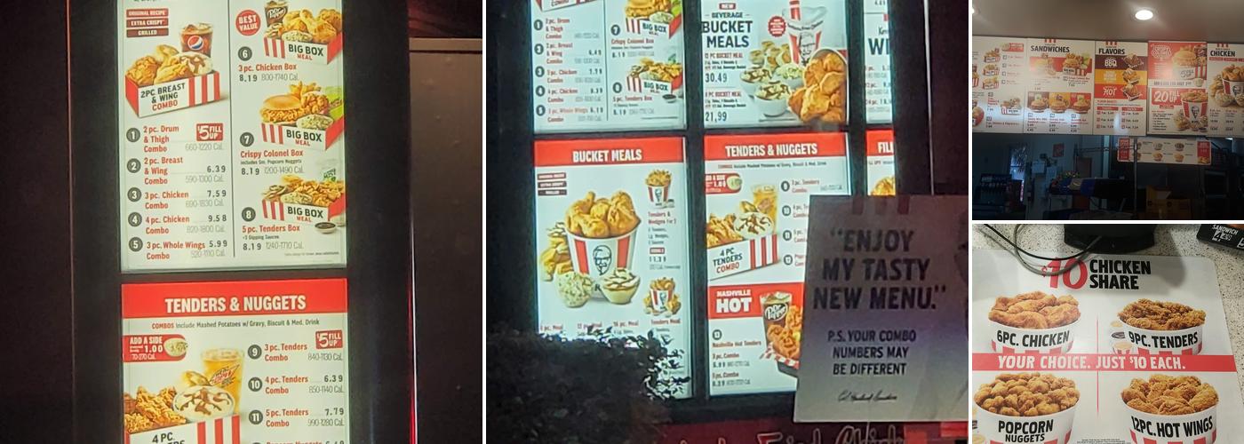 KFC Menu