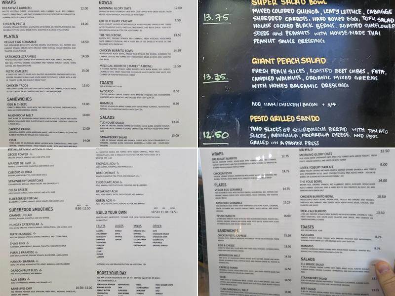 Three Ladies Cafe Menu